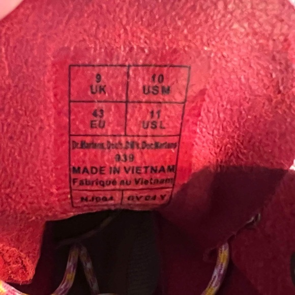 Dr.Martens Women’s 939 Ben Suede Red Padded Collar Lace Up Boots New - Picture 12 of 15